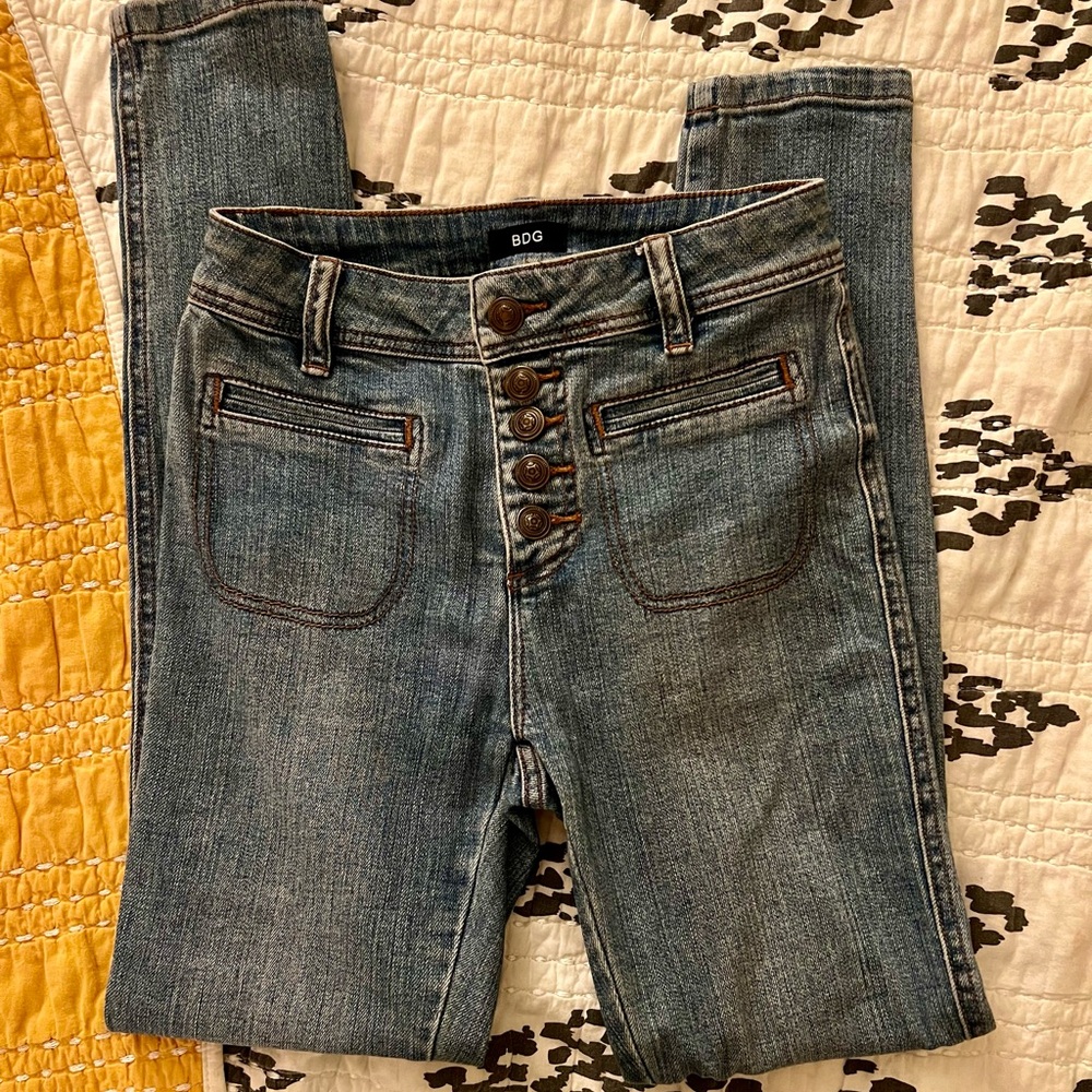 💙 High rise button fly BDG skinny jeans 🦋